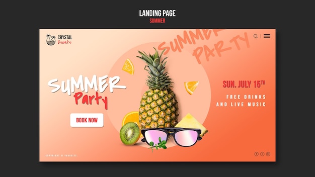 Sommer Landing Page Vorlage