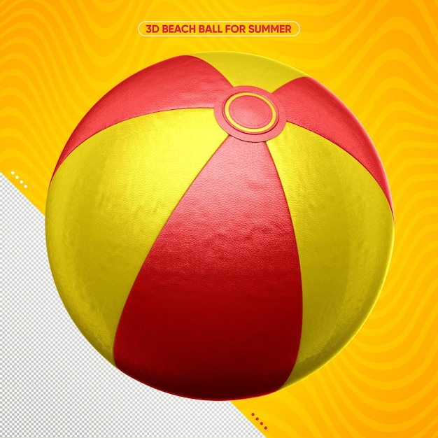 Sommer Strandball gelb mit rot
