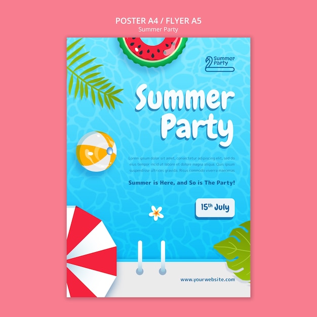 Kostenlose PSD sommerfest plakat vorlage