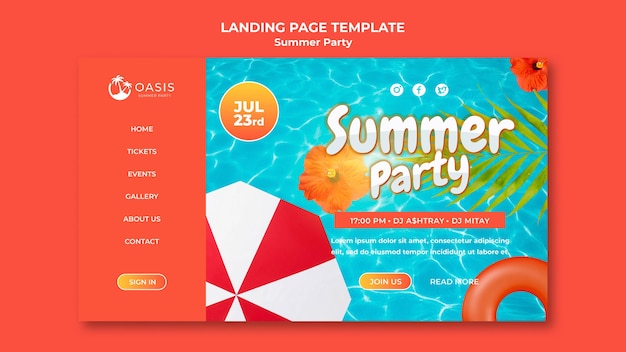 Kostenlose PSD sommerfest-template-design