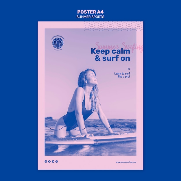 Kostenlose PSD sommersportplakat