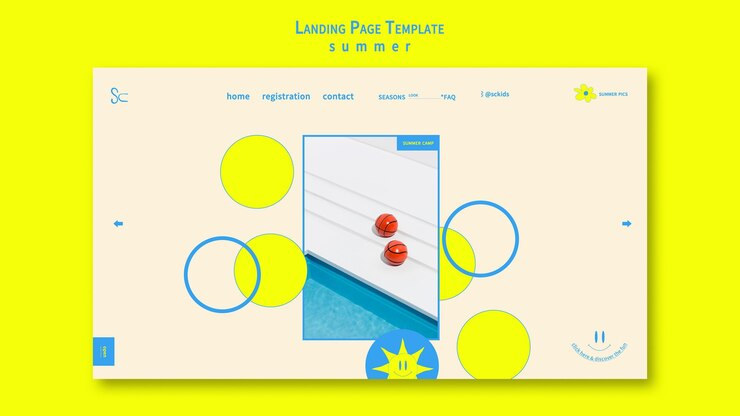 Kostenlose PSD sommerzeit mit pool-landingpage