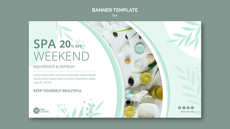 Kostenlose PSD spa wochenend banner vorlage