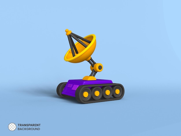 Kostenlose PSD space rover-symbol isoliert 3d-render-illustration