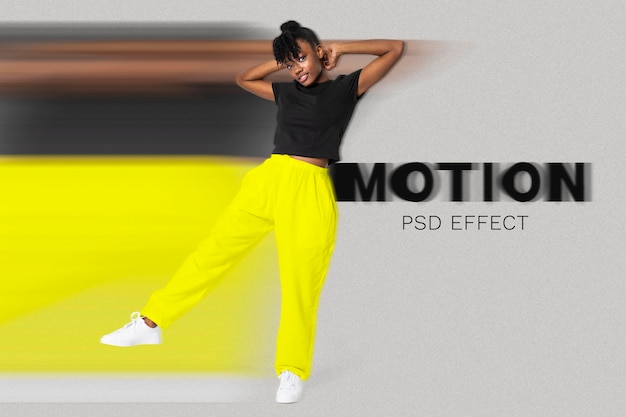 Speed motion psd-effekt einfach zu bedienendes photoshop-add-on