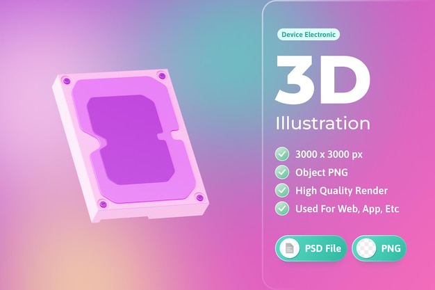 Speichergerät Elektronische 3D-Illustration