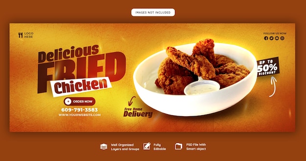 Speisekarte und Restaurant Facebook Cover Vorlage