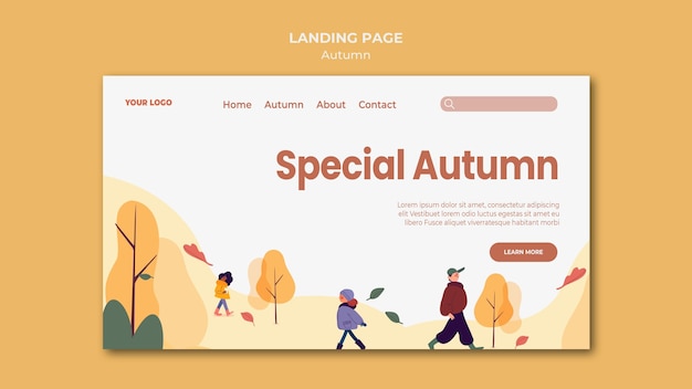 Kostenlose PSD spezielle herbst-landingpage-vorlage