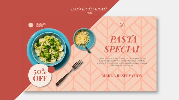 Spezielle pasta-banner-vorlage