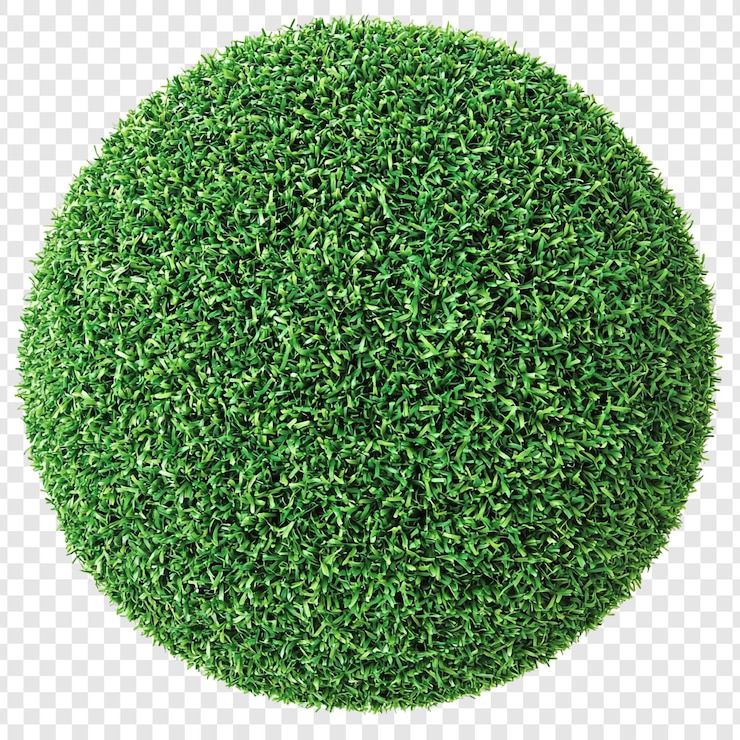 Kostenlose PSD sphäre aus üppigem grünem gras eine 3d-rendering der lebendigen natur