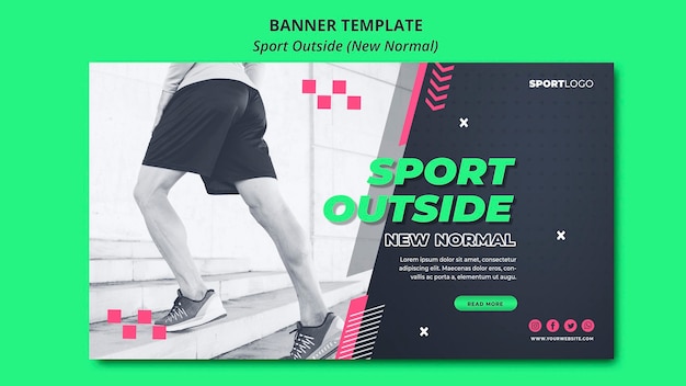 Sport außerhalb Konzept Banner Vorlage