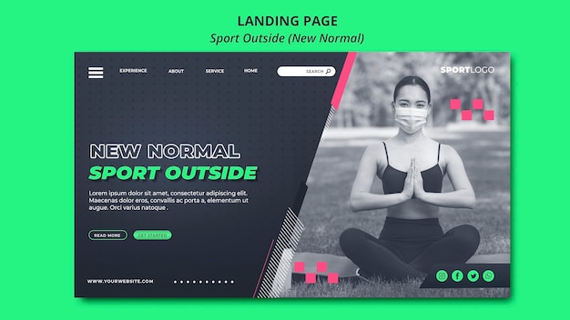 Sport außerhalb Konzept Landing Page