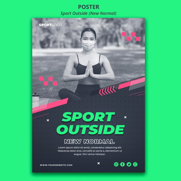 Sport außerhalb Konzept Poster Vorlage