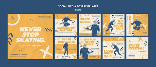 Sport instagram post template design