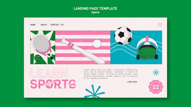 Sport landing page template design