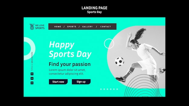 Kostenlose PSD sport-landing-page-vorlage im abstrakten stil