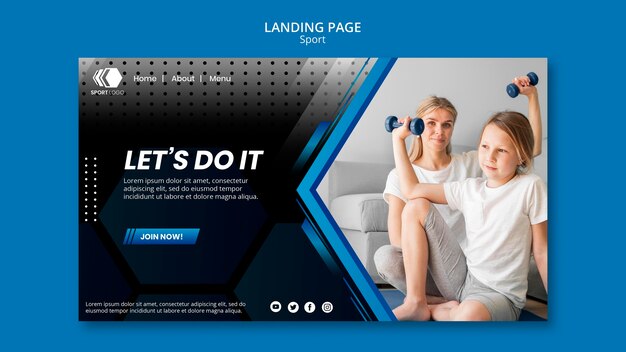 Sport Landing Page Vorlage Kostenlose Psd Datei