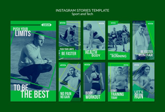 Sport und Tech Instagram Geschichten Vorlage