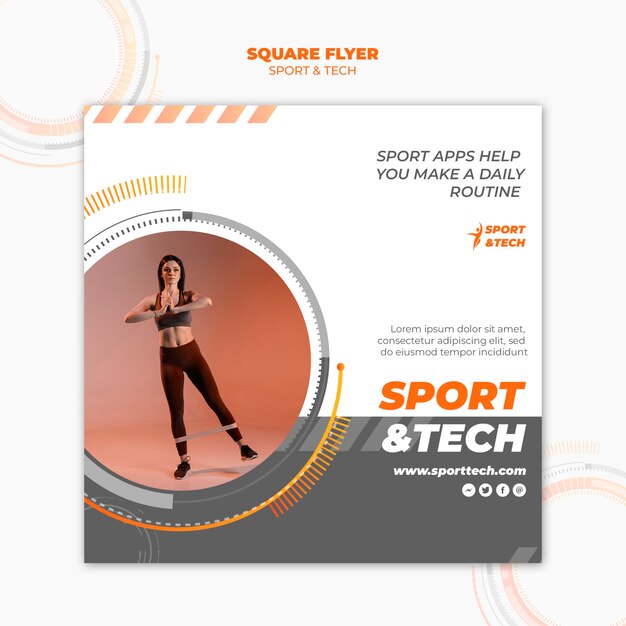 Sport und Tech Square Flyer Stil