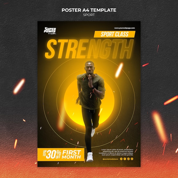 Sportkurs mit Rabattplakatvorlage