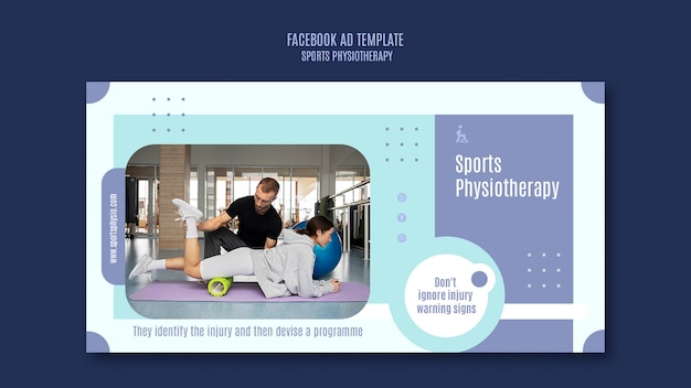 Kostenlose PSD sportphysiotherapie-vorlage im flachen design