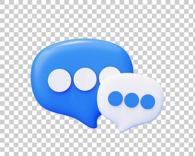 Kostenlose PSD sprechblasen-chat-talk-kommunikationssymbol 3d-hintergrundillustration