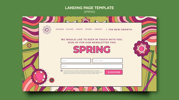 Kostenlose PSD spring party landing page