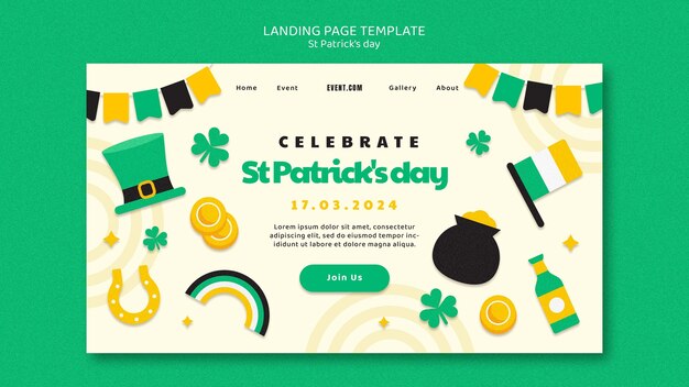 Kostenlose PSD st. patrick's day feier landing page