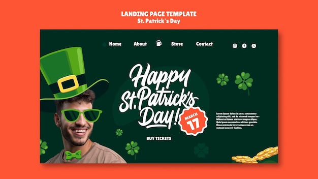 Kostenlose PSD st. patrick's day feier landing page