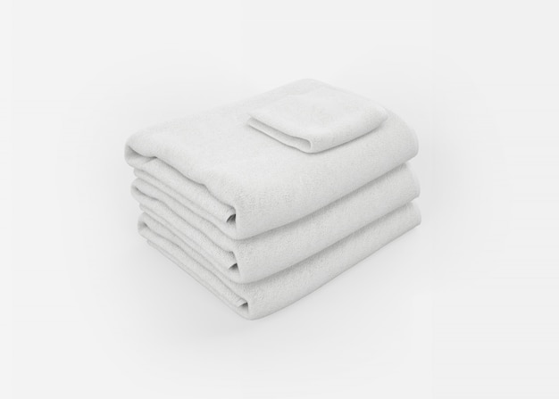 Stapel Handtücher auf Weiß
