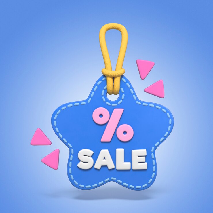 Kostenlose PSD star sale tag 3d-rendering von