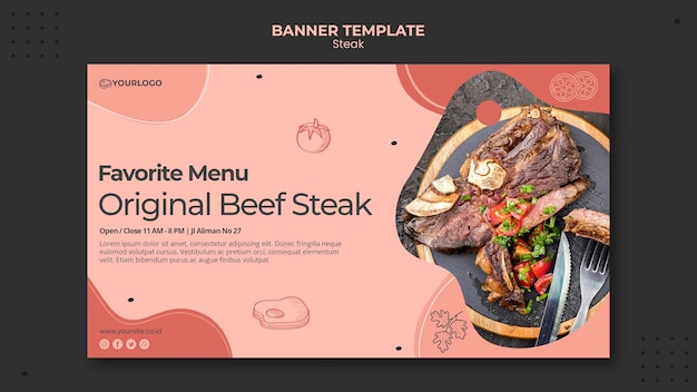Steak banner design