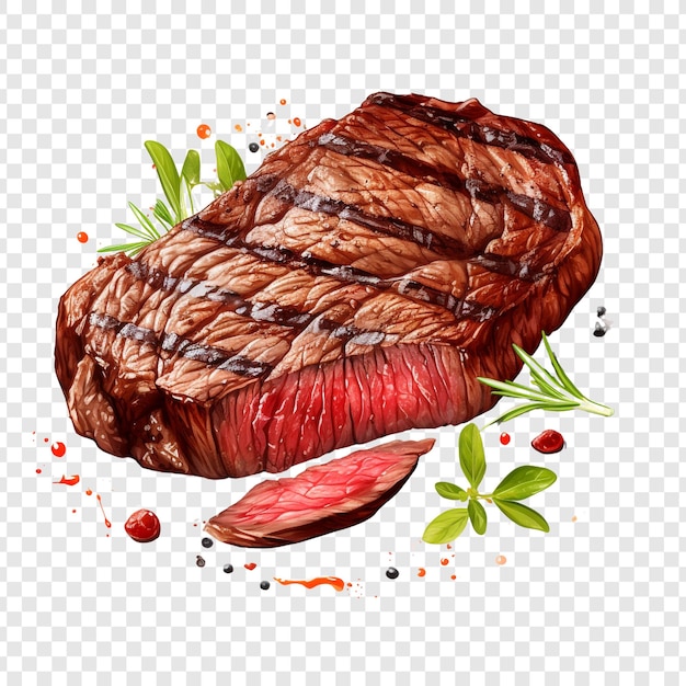 Steak isoliert auf transparentem hintergrund