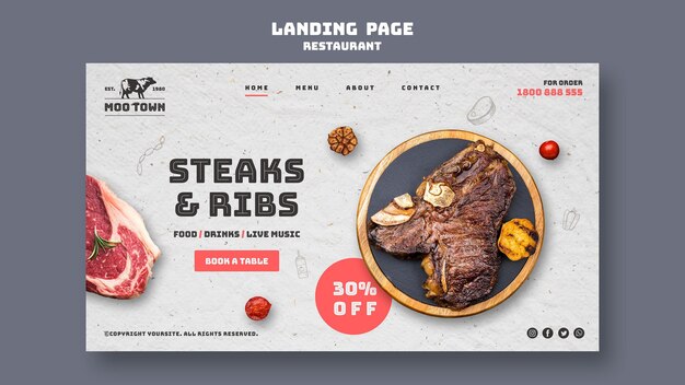 Steak Restaurant Landingpage Vorlage