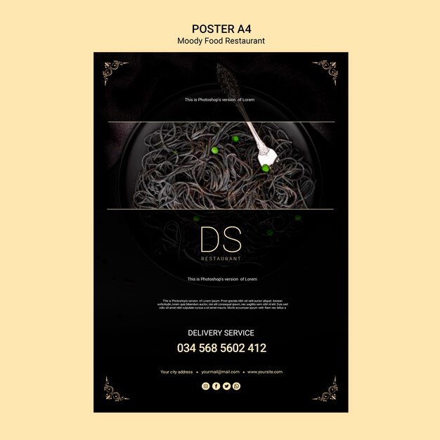 Stimmungsvolle Essen Restaurant Plakat Vorlage