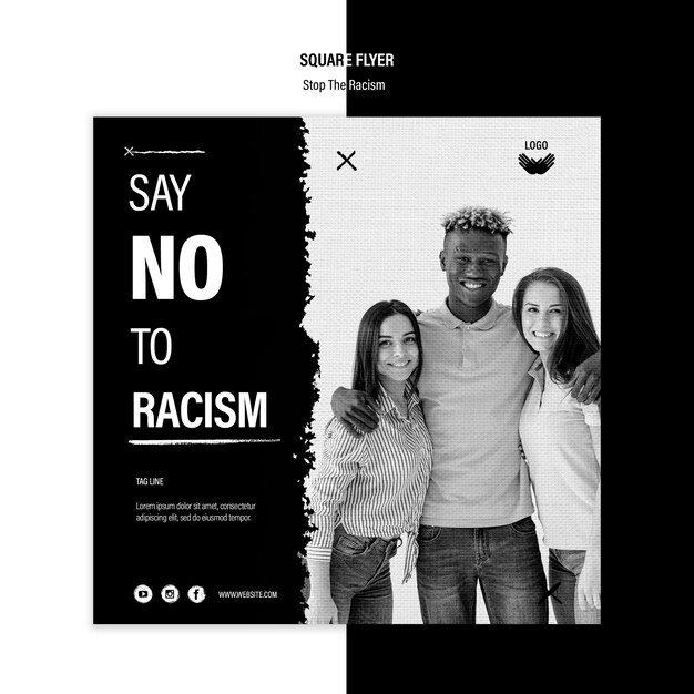 Stoppt Rassismus Flyer Vorlage
