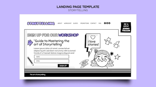Storytelling für marketing-landingpage