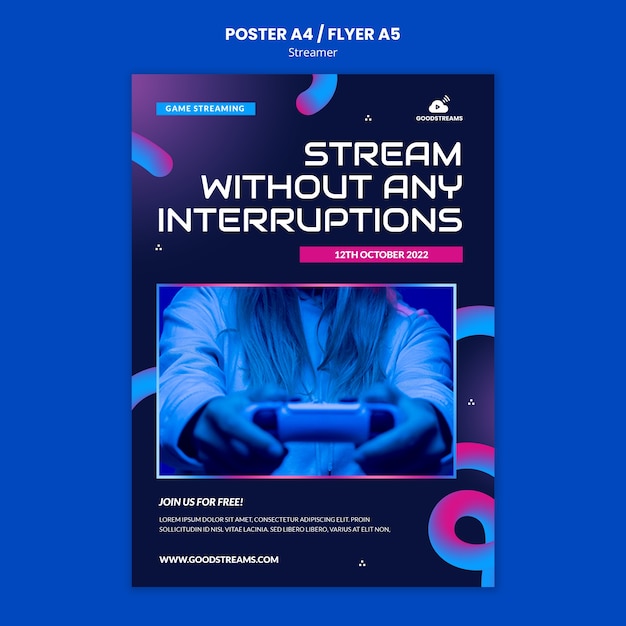 Streamer-Plakatvorlage mit Farbverlauf