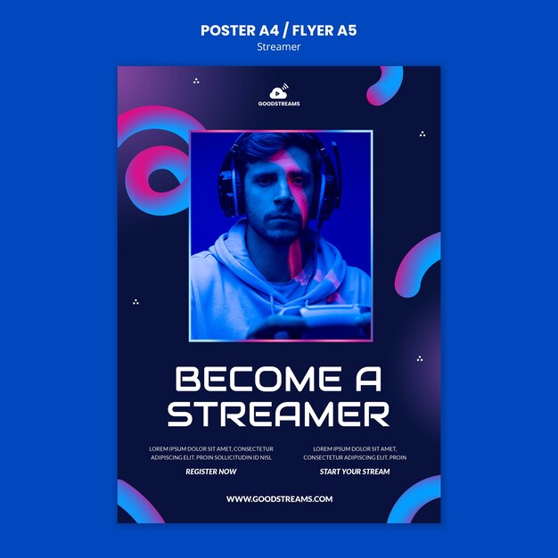 Streamer-Plakatvorlage mit Farbverlauf