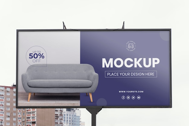 Street billboard display mock-up im freien