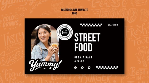 Streetfood-Vorlage im flachen Design