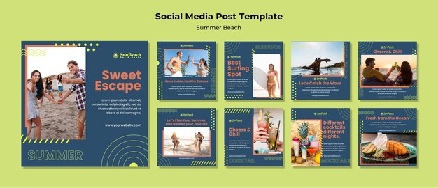 Summer Beach Social Media Beiträge Vorlage