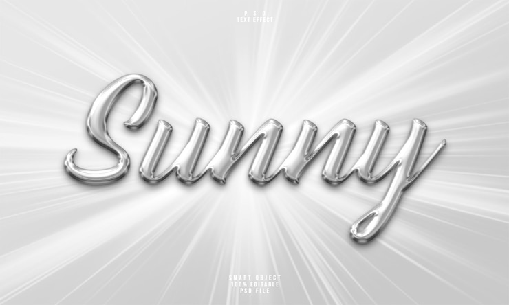Kostenlose PSD sunny 3d editierbarer texteffekt