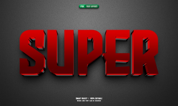 Kostenlose PSD super 3d bearbeitbarer texteffekt