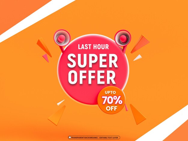 Super Offer 3D-Banner-Design-Vorlage für die Werbung