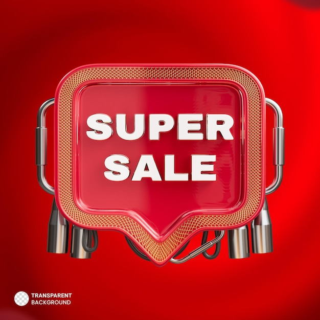 Kostenlose PSD super sale 3d-banner für promotion