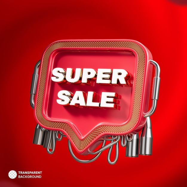 Kostenlose PSD super sale 3d-banner für promotion