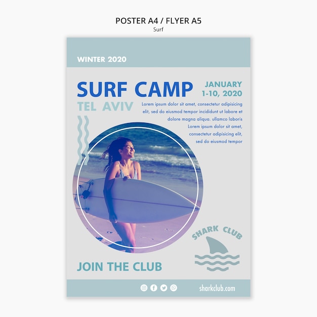 Surf poster vorlage konzept