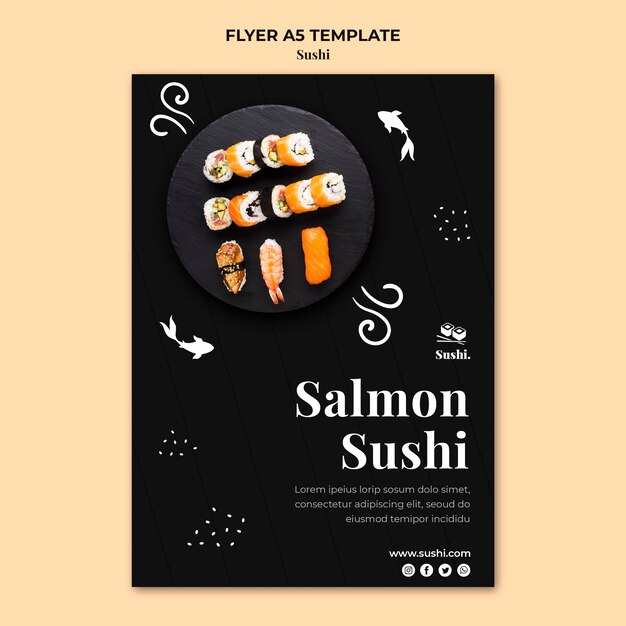 Sushi Flyer Vorlage mit Foto