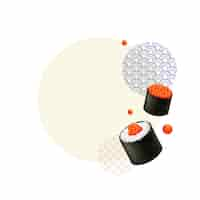 Kostenlose PSD sushi illustration isolated